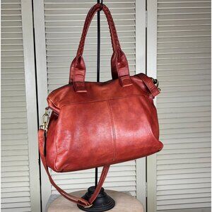 Osgood Marley Brandy Brown Leather Crossbody Tote Bag Shoulder Purse RFID Pocket